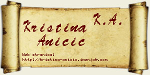 Kristina Aničić vizit kartica
